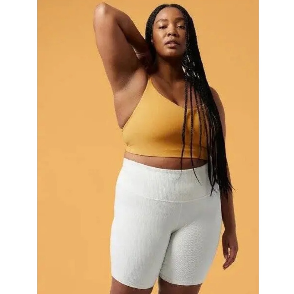 Athleta x Alicia Keys Elation D-DD Sports Bra Mustard Medium Support Yoga